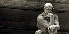 The thinker at the top of Rodin's Gates of Hell